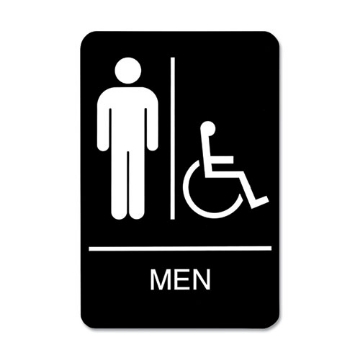 Picture of SIGN,RSTRM,MEN,6X9,BK/WH