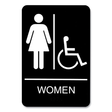 Picture of SIGN,RSTRM,WMN,6X9,BK/WH